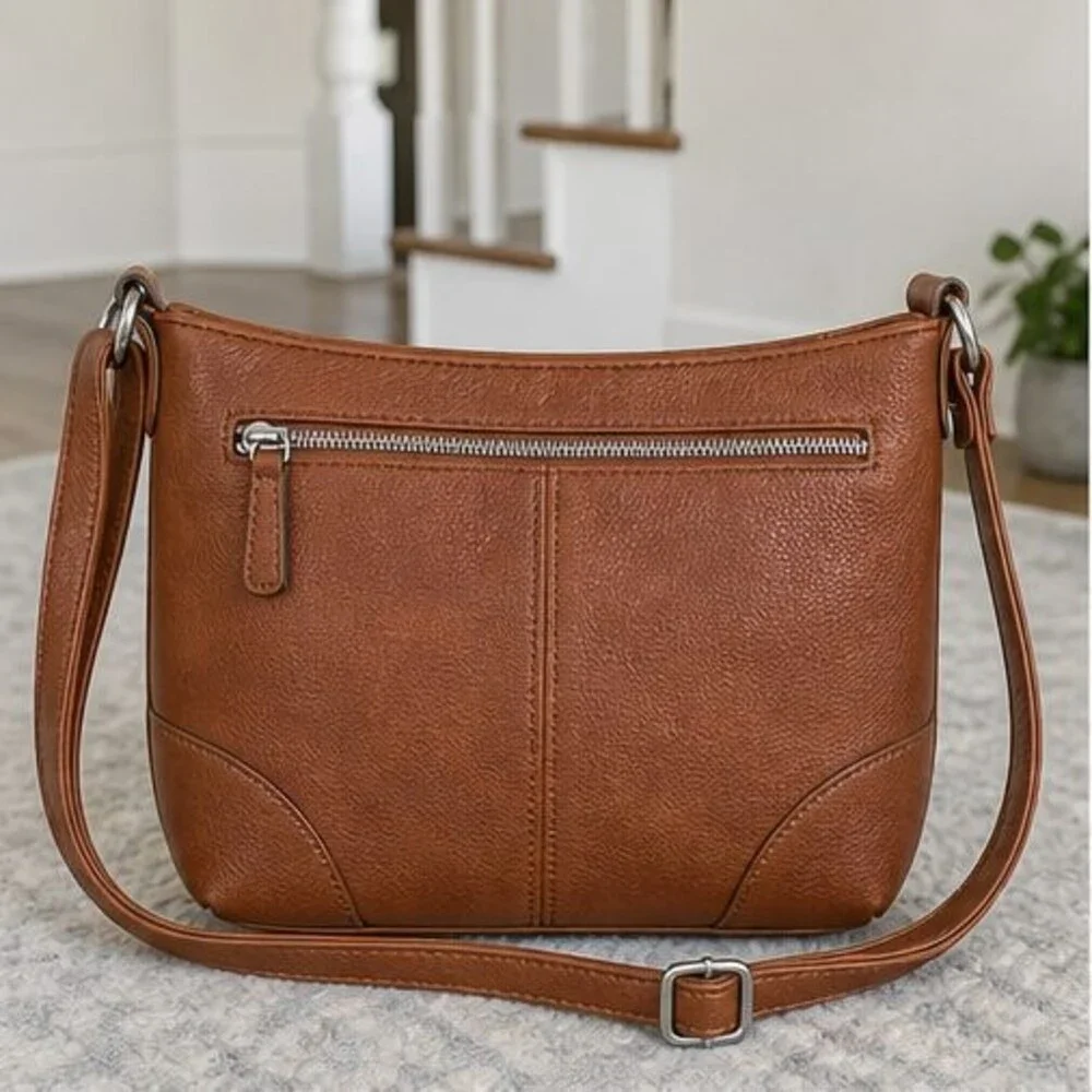 Gray Pebbled Crossbody Bag